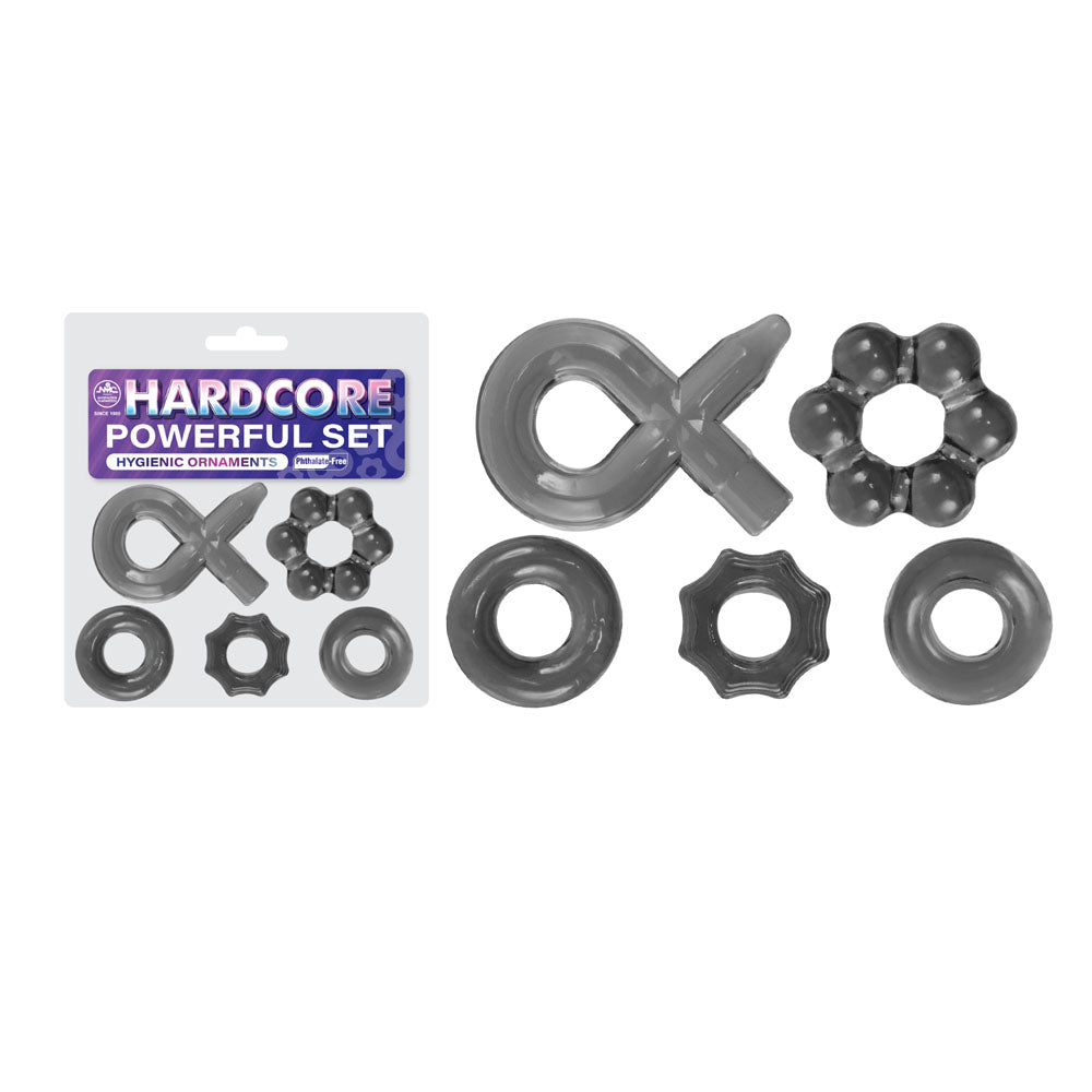 Hardcore Powerful Cock Rings Set Five Piece Collection > Cock Ring > Sets Main image