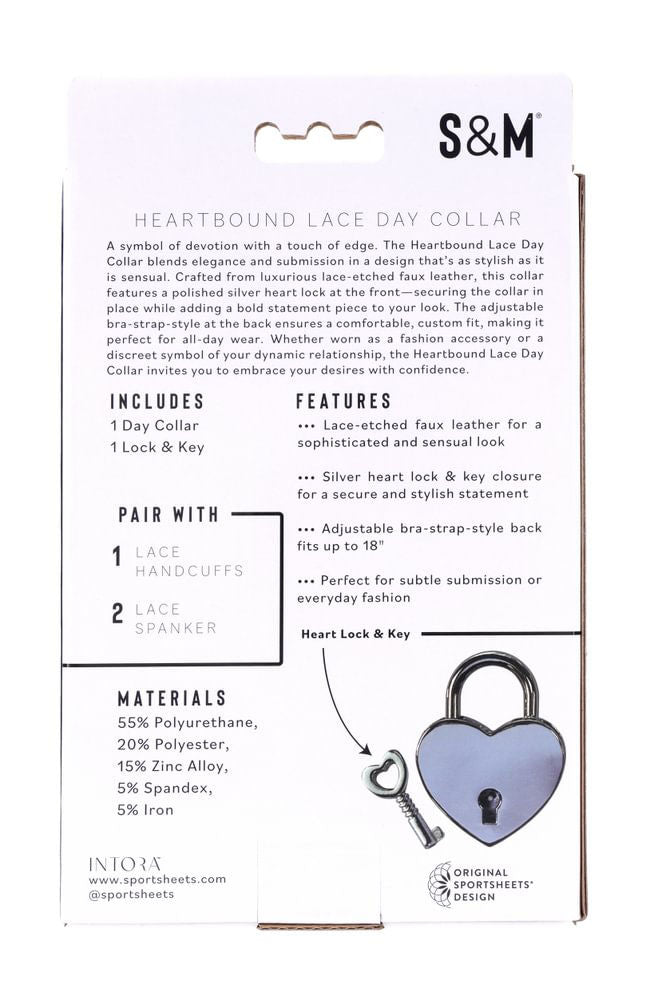 Heartbound Lace Day Collar with Silver Heart Lock Secondary image