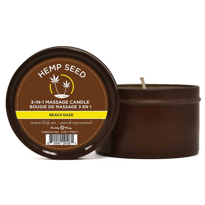 Hemp Seed 3-In-1 Massage Candle 170 g - Beach Daze Scented