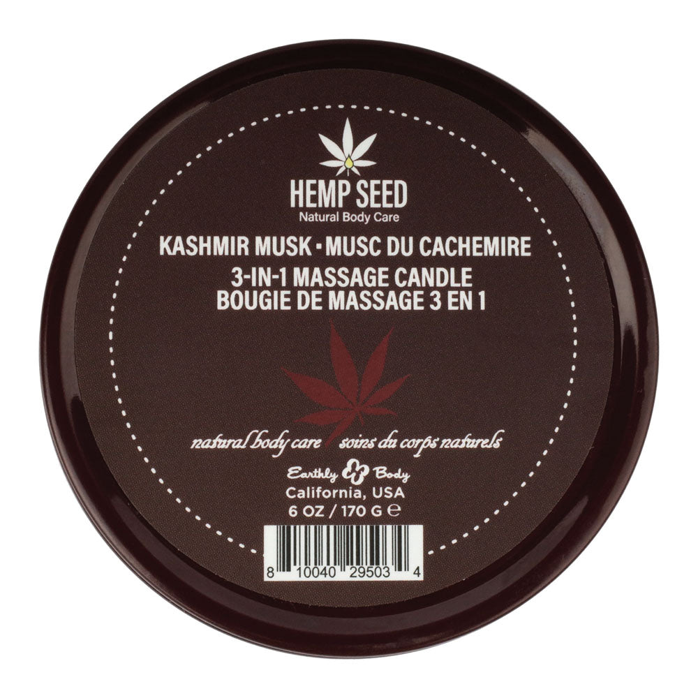Hemp Seed 3-In-1 Massage Candle 170g - Kashmir Musk Scented Oil Massage Oil