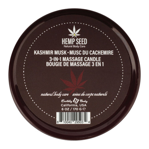 Hemp Seed 3-In-1 Massage Candle 170g - Kashmir Musk Scented Oil Massage Oil