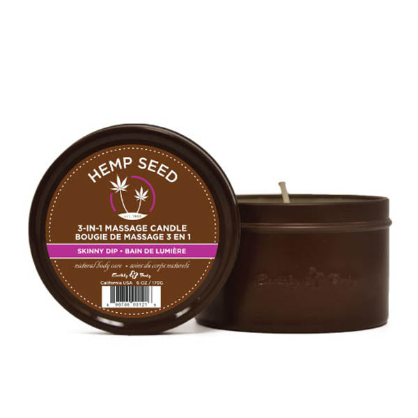 Hemp Seed 3-In-1 Massage Candle 170g Skinny Dip Vanilla & Fairy Floss Secondary image