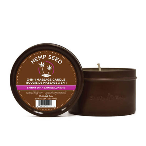 Hemp Seed 3-In-1 Massage Candle 170g Skinny Dip Vanilla & Fairy Floss Massage Oil