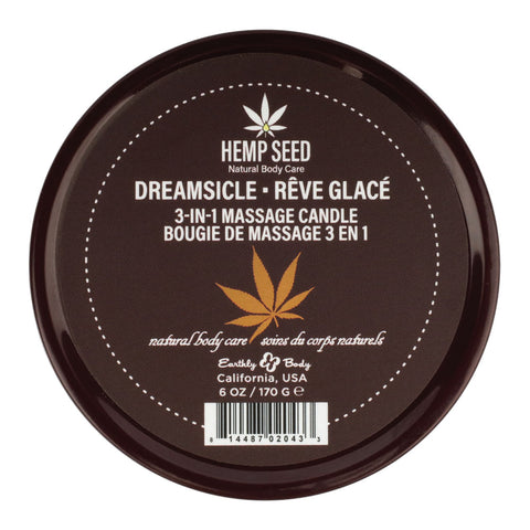Hemp Seed 3-In-1 Massage Candle Dreamsicle 170 g Tangerine Plum Massage Oil