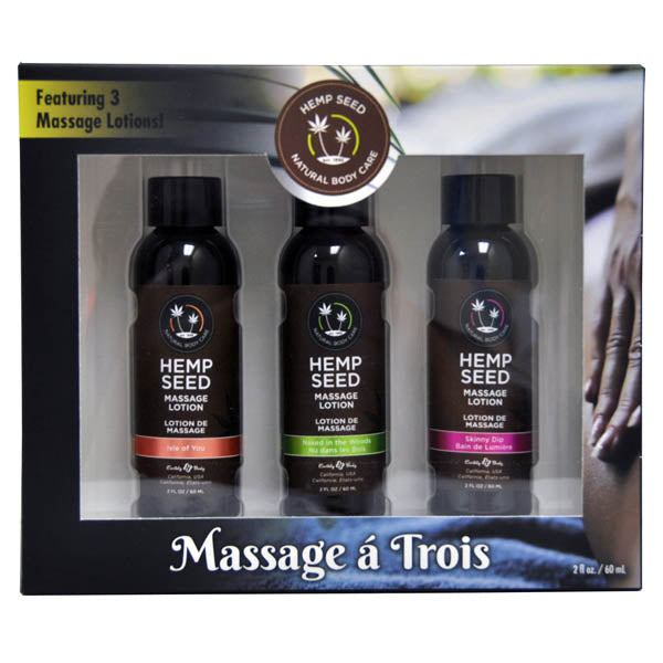 Hemp Seed Massage A Trois Scented Massage Lotion Kit Three Bottle Set 60ml > Essentials > Massage Gift Set Main image