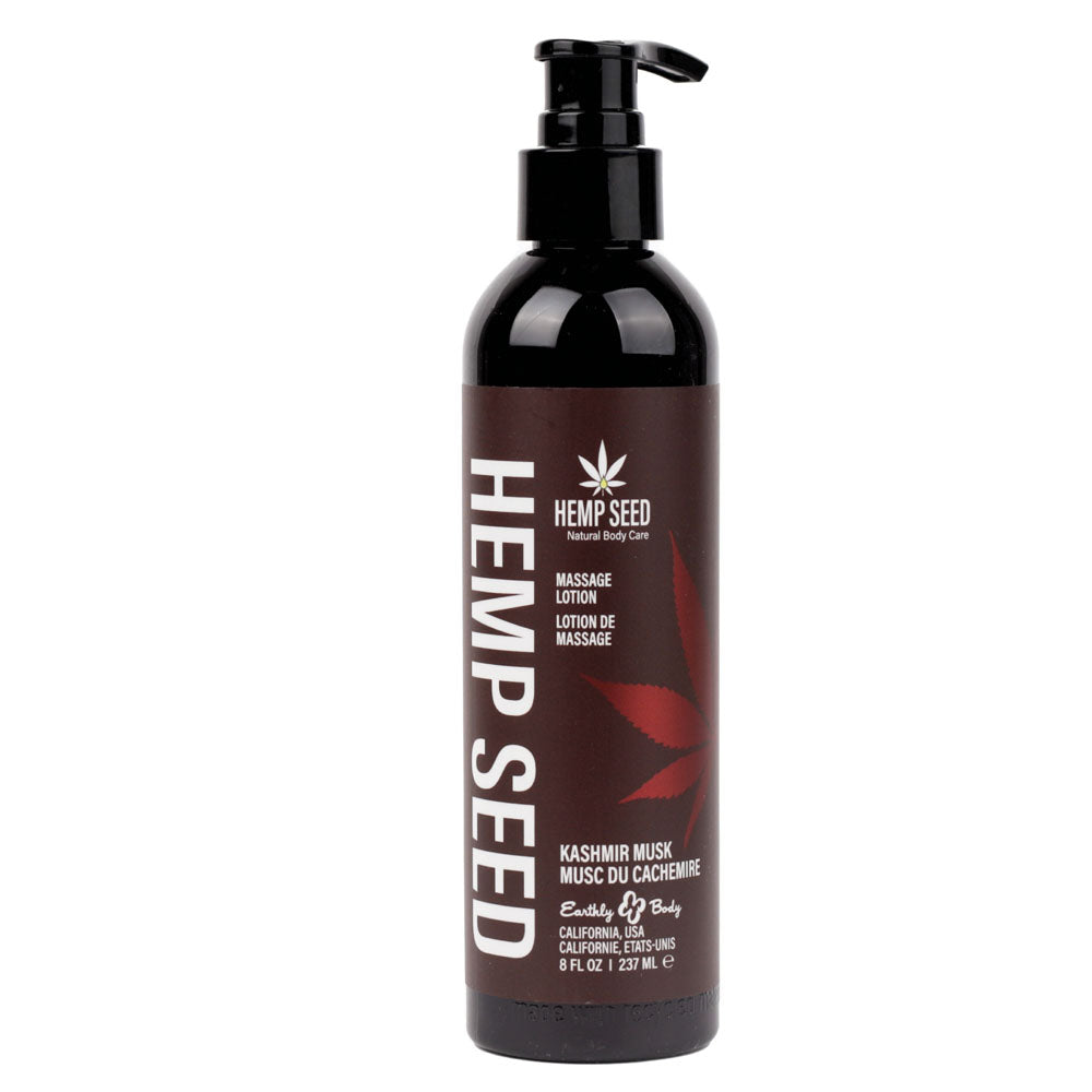 Hemp Seed Massage Lotion Kashmir Musk Scented Brandy Jasmine Cedarwood Musk 237ml Bottle > Essentials > Massage Oil