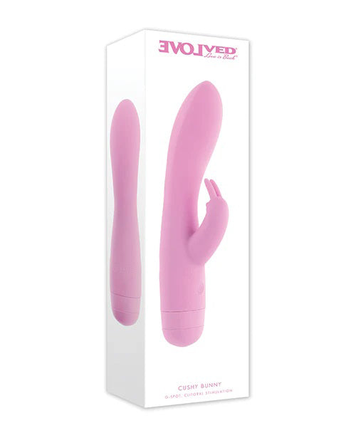 Evolved Cushy Bunny 19.1cm USB Rechargeable Silicone Rabbit Vibrator Pink > Vibrators > Ladies > Rabbit