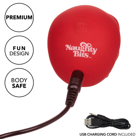 Naughty Bits Bone Head Handheld Massager Red Silicone with 10 Vibration Functions Waterproof Rechargeable > Vibrators > Standard Vibrators
