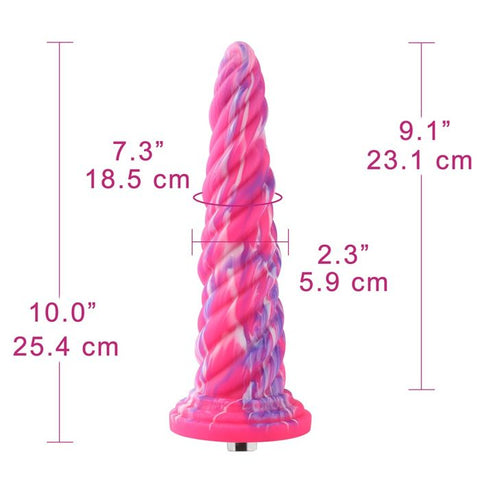 HiSmith 10 Inch Silicone Monster Series Pink Awl – Flexible Silicone Dildo Sex Machine Attachments
