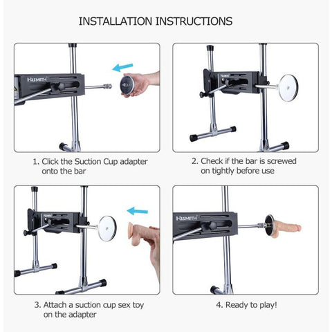 HiSmith 4.5 Inch Red Suction Cup Adaptor – Electro-Polished Adaptor Attachment Sex Machine Connectors
