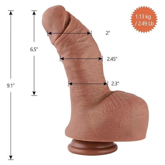 HiSmith 9.1 Inch Silicone Realistic Dildo – Smooth Curve Silicone Dildo > Sex Toys > Sex Machines > Attachments