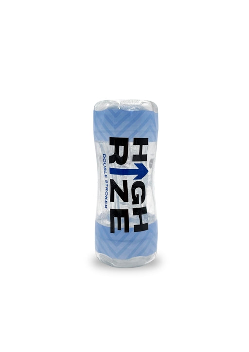 High Rize Double Stroker Realistic Feeling Sleeve with Dual Entries Blue and Clear Design > Sex Toys For Men > Masturbators > Manual Main image