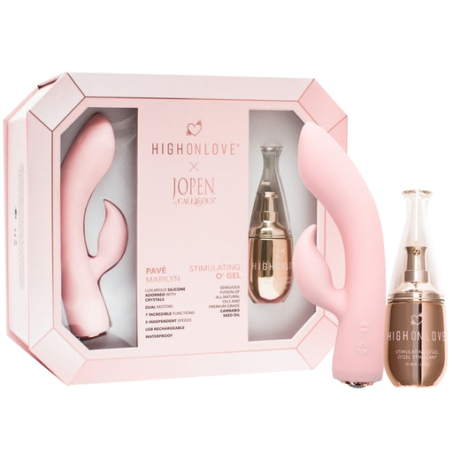 HighOnLove Object of Pleasure Gift Set with 30 ml Stimulating O Gel and Pink Jopen Dual Stimulator Vibrator Massage Gift Set