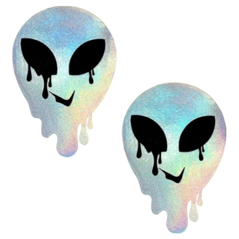 Holographic Melty Alien Pasties for Raves and Parties > Clothes > Pasties