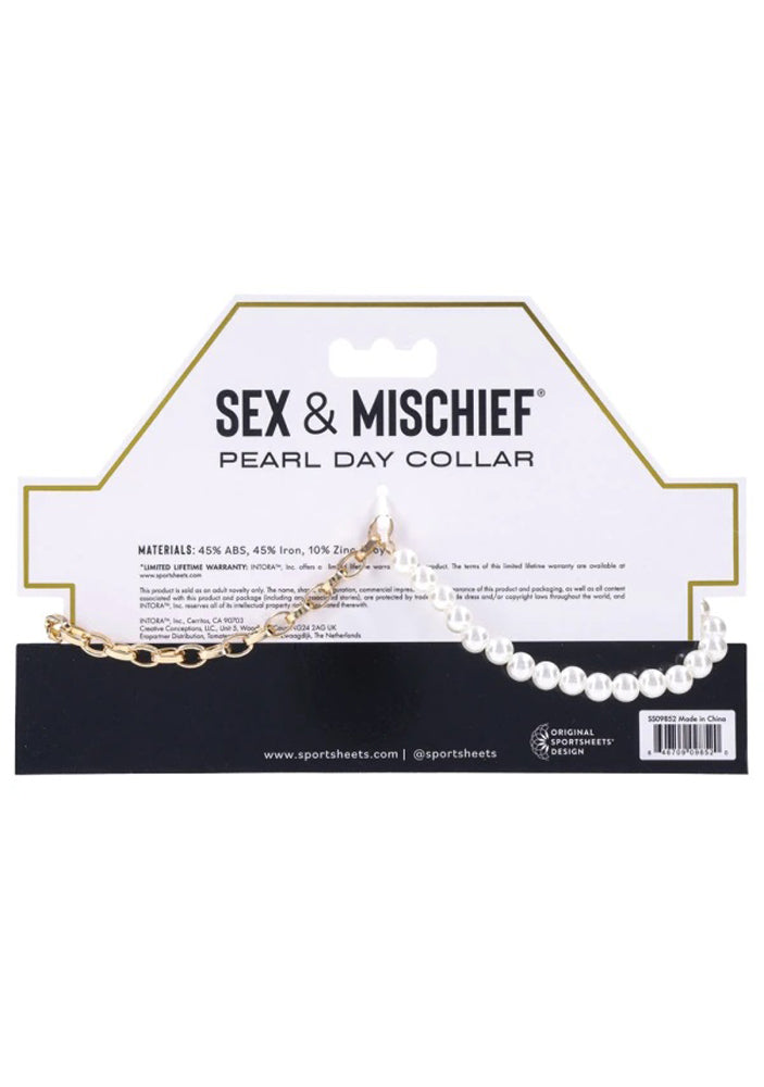 Sex and Mischief Pearl Day Collar for Elegant Submission and Sophistication > Bondage Gear > Collars & Leashes