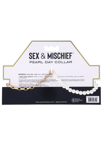 Sex and Mischief Pearl Day Collar for Elegant Submission and Sophistication > Bondage Gear > Collars & Leashes