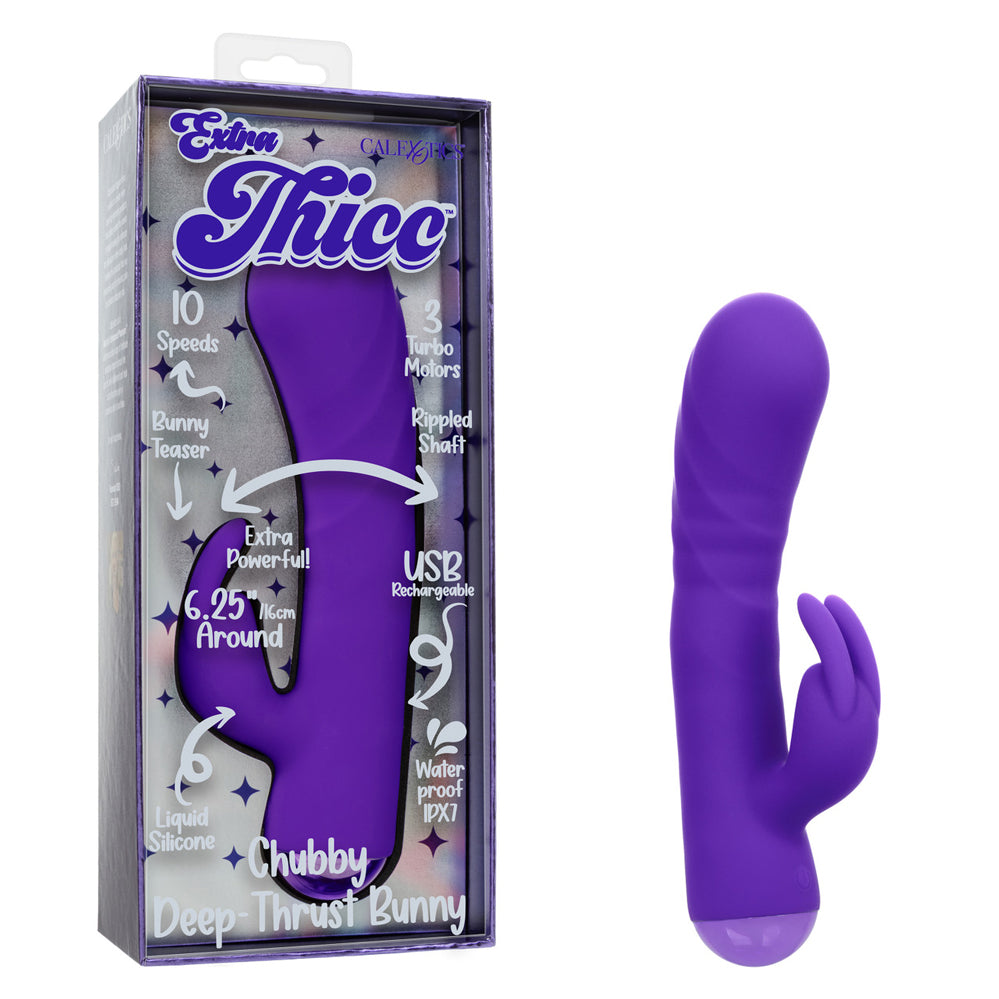 Extra Thicc Chubby Deep Thrust Bunny – 6.25 Inch Triple-Motor Vibrator Purple > Vibrators > Ladies > Rabbit Main image