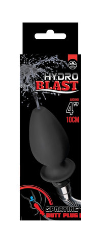 Hydro Blast 4 Inch Black Silicone Douche Butt Plug Douches