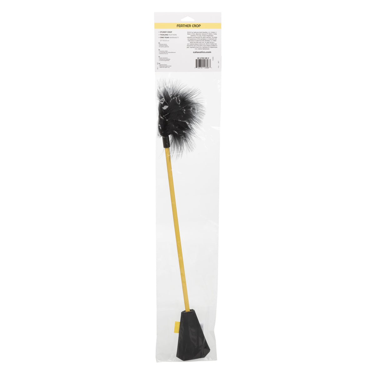 Boundless Feather Crop Black Faux Leather and Feather Tickler BDSM Dual Crop 15 Inch > Bondage Gear > Ticklers