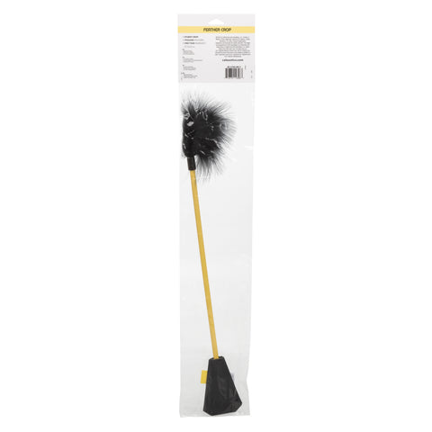 Boundless Feather Crop Black Faux Leather and Feather Tickler BDSM Dual Crop 15 Inch Black > Bondage Gear > Ticklers