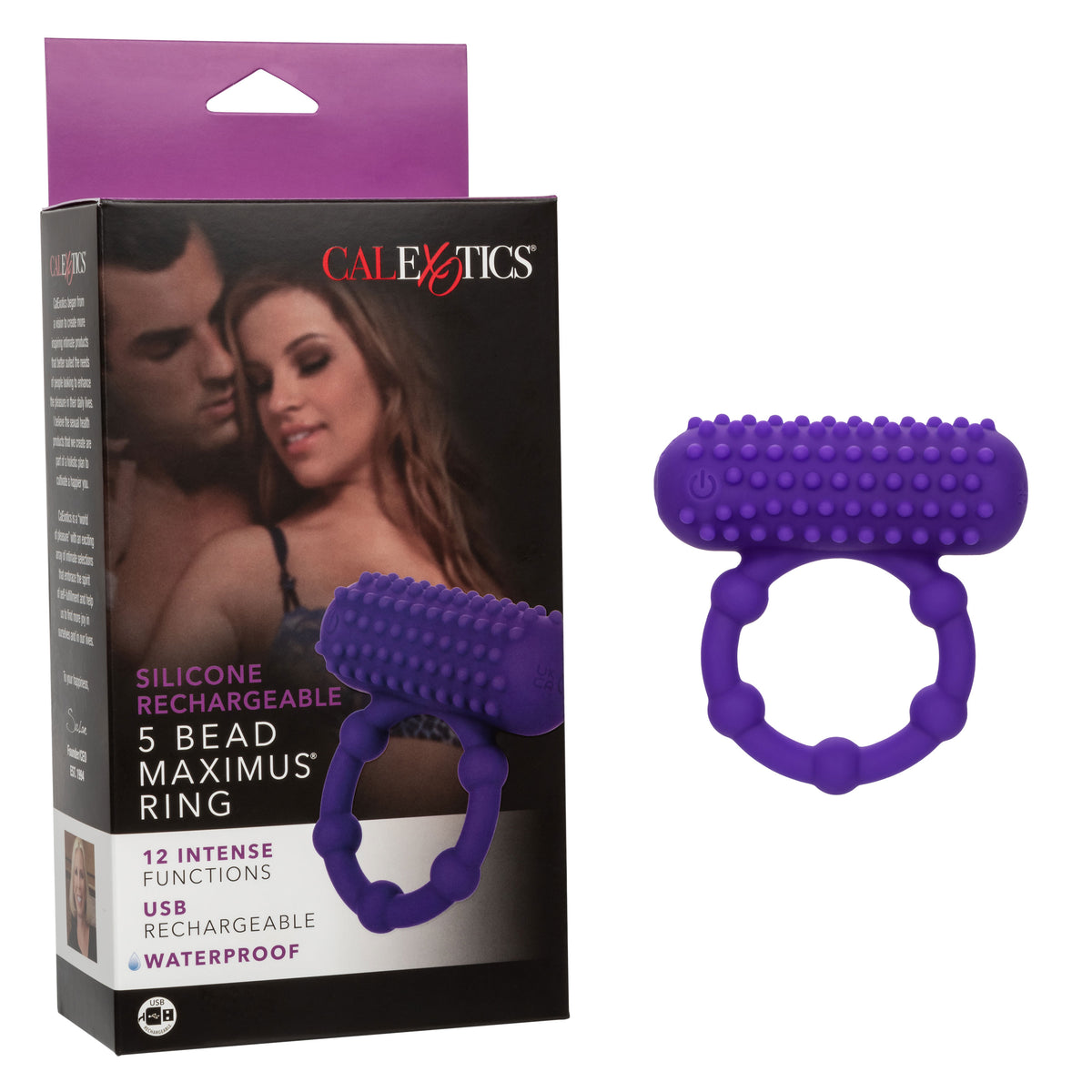 Maximus 5 Bead Rechargeable Cock Ring – Waterproof Vibrating Cock Ring > Cock Ring > Vibrating