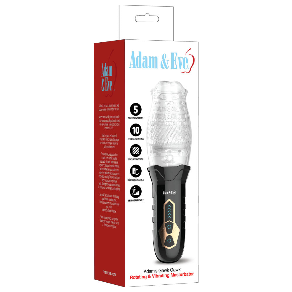 Adam & Eve Adam's Gawk Gawk – USB Rechargeable Rotating Masturbator with 5 Rotation Speeds and 10 Vibration Functions MASTURBATORS