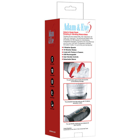Adam & Eve Adam's Gawk Gawk – USB Rechargeable Rotating Masturbator with 5 Rotation Speeds and 10 Vibration Functions MASTURBATORS