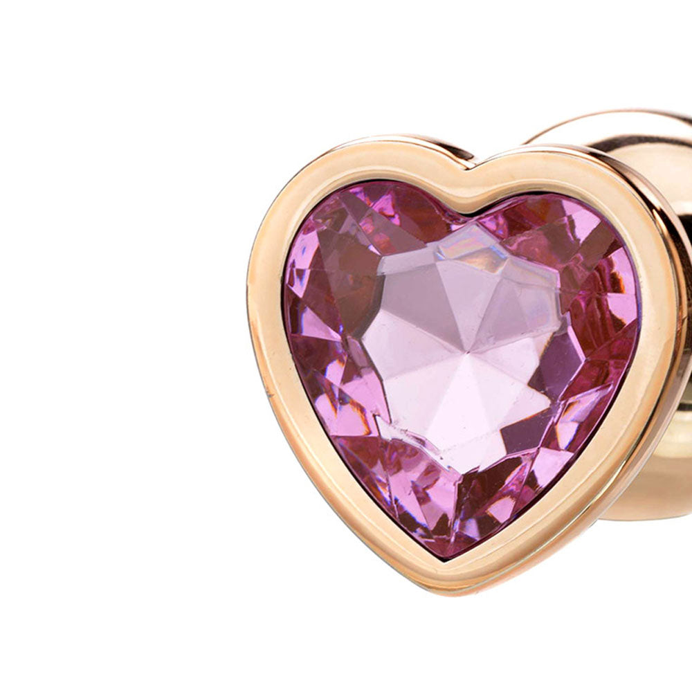 Adam & Eve Heart Gem Anal Training Set (Rose Gold Pink) – Metal Anal Plug Set of 3 Sizes > Anal Range > Jewel Butt Plugs