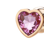 Adam & Eve Heart Gem Anal Training Set (Rose Gold Pink) – Metal Anal Plug Set of 3 Sizes > Anal Range > Jewel Butt Plugs