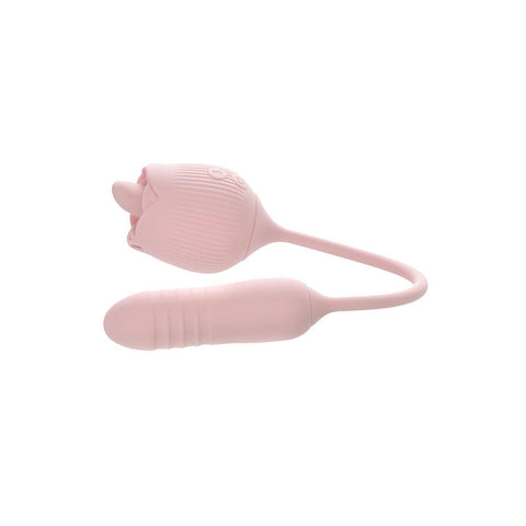 Adam & Eve Thrust & Tickle Rose Vibrator – USB Rechargeable Flickering Thrusting Vibrator DONGS Thrusting