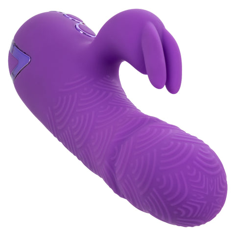 California Dreaming Manhattan Beach Marvel Purple Silicone Rabbit Vibrator with 10 Vibration Functions and 3 Thrusting Speeds Waterproof IPX7 USB Rechargeable VIBRATORS-RABBIT