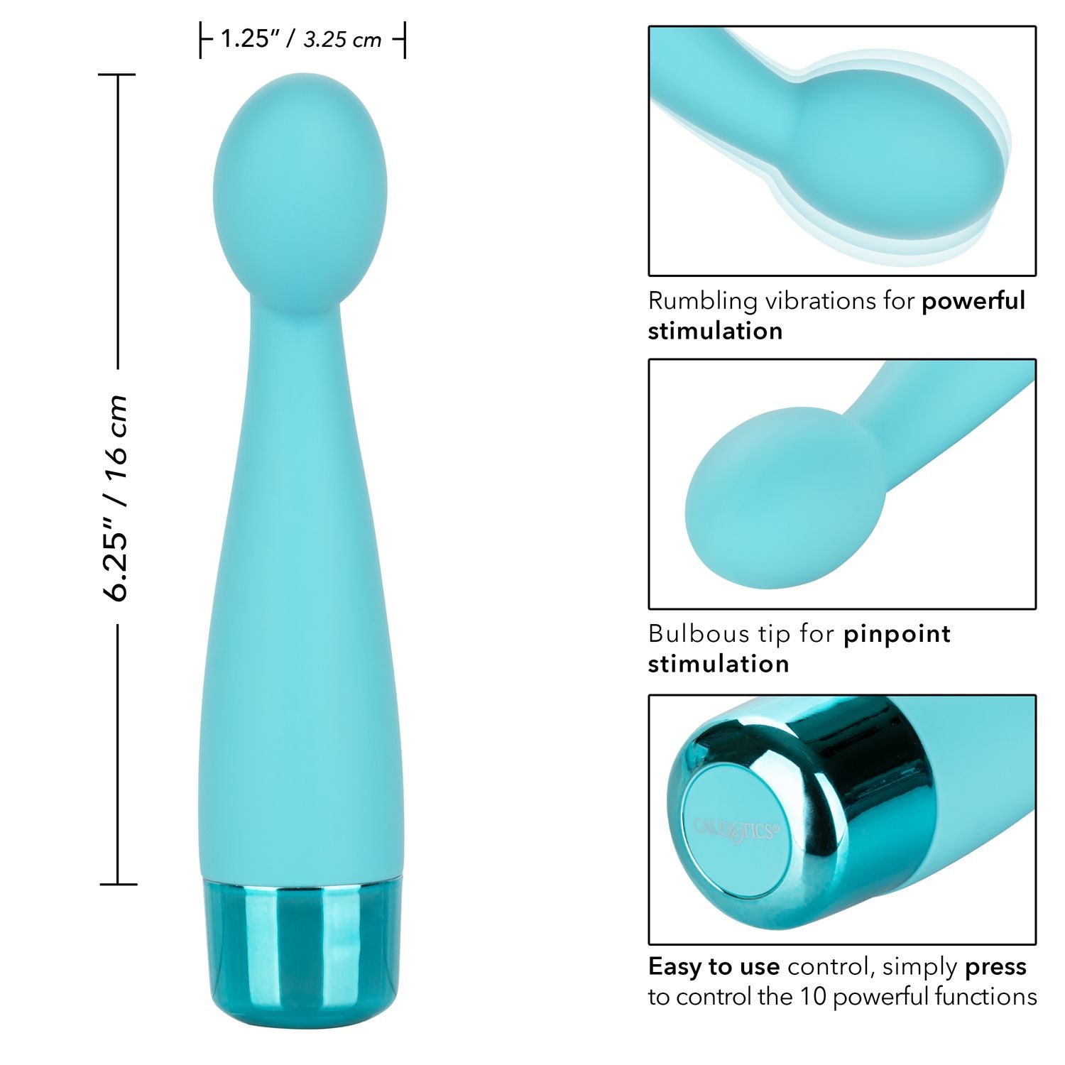 Eden Tulip Flexible Blue Silicone Vibrator with 10 Intense Functions and Waterproof Design Rose Stimulators