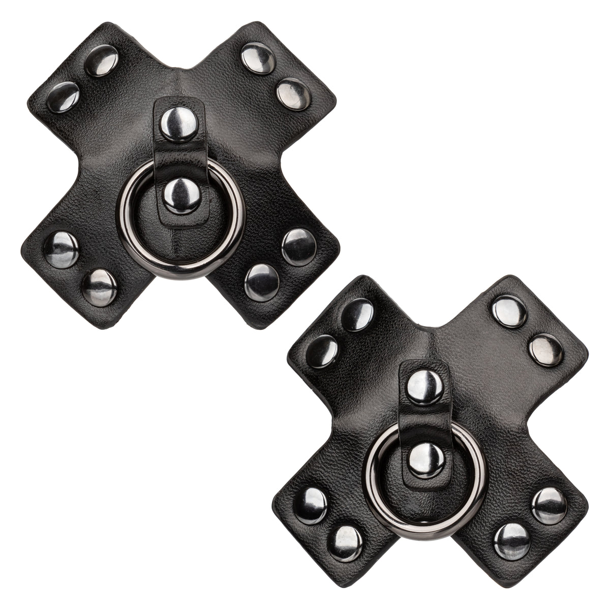 Euphoria Collection Black PU Coated Silicone O-Ring Pasties with Rivet Accents 3 Inch > Clothes > Pasties