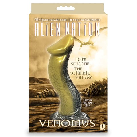 Alien Nation - Venomus 8.5 Inch Fantasy Dong in Silver Gold Fantasy Dongs
