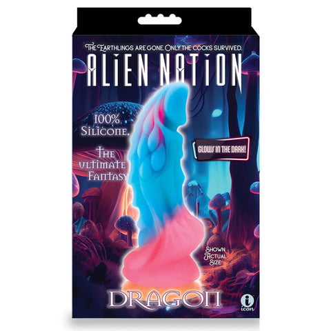 Alien Nation - Glow Dragon - Glow in Dark Rainbow 8.5 Inch Fantasy Dong Fantasy Dongs