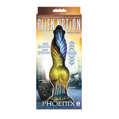 Alien Nation - Phoenix - Gold/Blue & Black 25.4 cm USB Rechargeable Thrusting Fantasy Dong with Remote