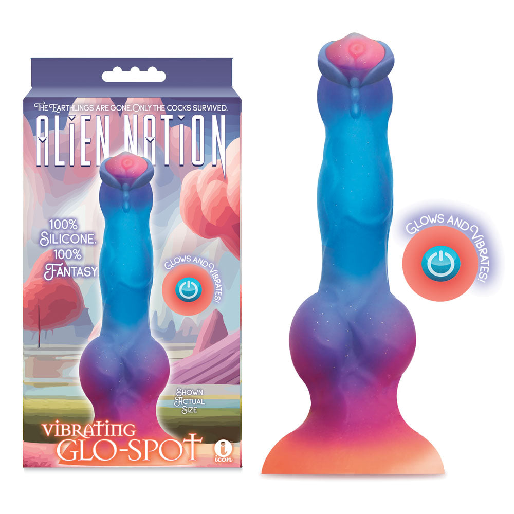 Alien Nation Glo-Spot – Glow-in-the-Dark 21.6 cm USB Rechargeable Vibrating Dong Multi > Dildos > Fantasy