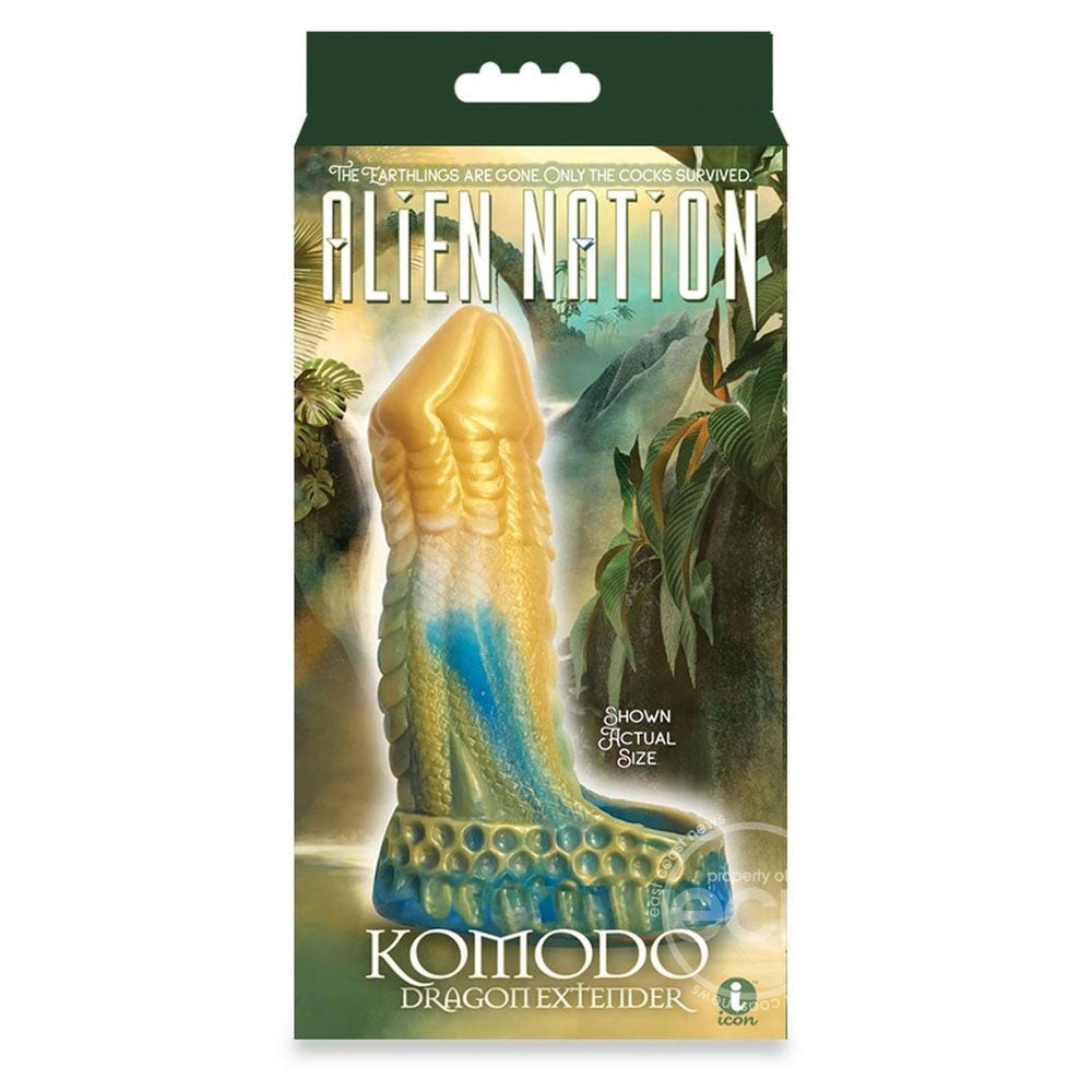 Alien Nation Komodo 6.75" inch Blue Gold Penis Extender Fantasy Sleeve > Sex Toys For Men > Penis Sleeves