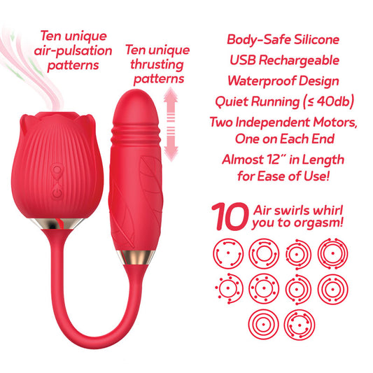 Wild Rose Suction Thruster -  Air Pulse & Thrusting Stimulator