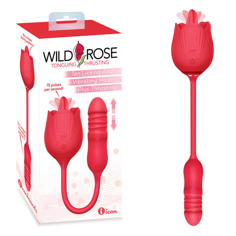 Wild Rose Lick & Thrust - USB Rechargeable Air Pulse Vibrator Red AIR PULSATION