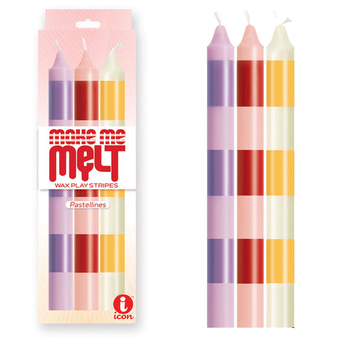 The 9's Make Me Melt Drip Candle 3-Pk - Pastel Drip Candles Multi Drip Candles