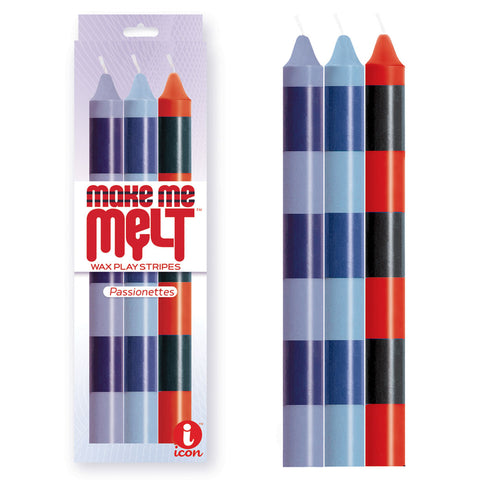 The 9's Make Me Melt Drip Candle 3-Pk, Passionettes 20cm Long Multi Drip Candles