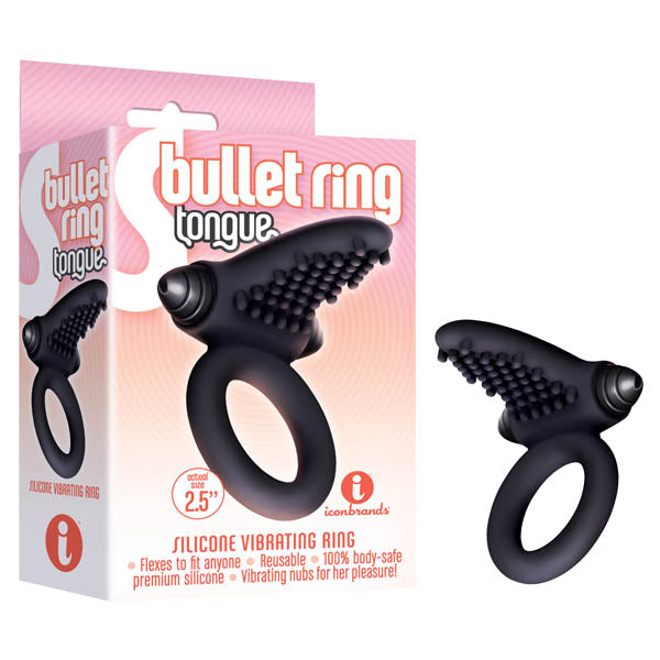 S-Bullet Ring - Tongue - Vibrating Cock Ring Black > Cock Ring > Vibrating Main image