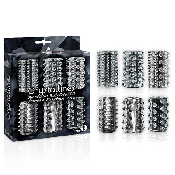 The 9's Crystalline TPR Cock Sleeves Set of 6 – Stretchable Penis Sleeves Secondary image