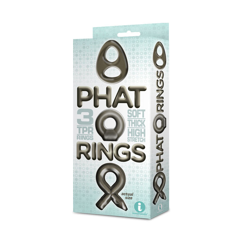 The 9s Phat Rings Smoke Cock Rings Set of 3 > Cock Ring > Sets