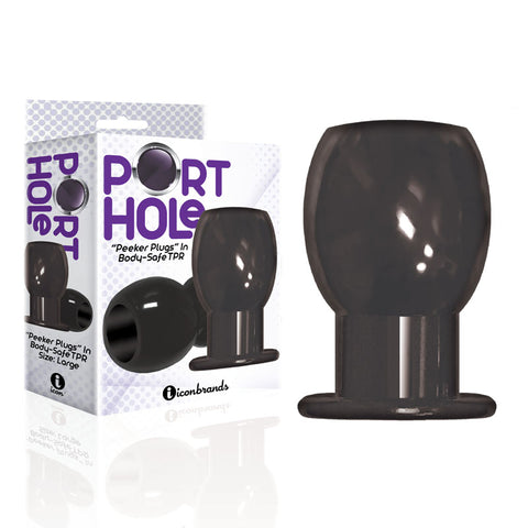 The 9s Port Hole Hollow Butt Plug for Versatile Intimate Play Black Butt Plugs - Hollow