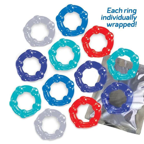 Baller's Dozen - 12 Beaded Cock Rings COCK RING Set