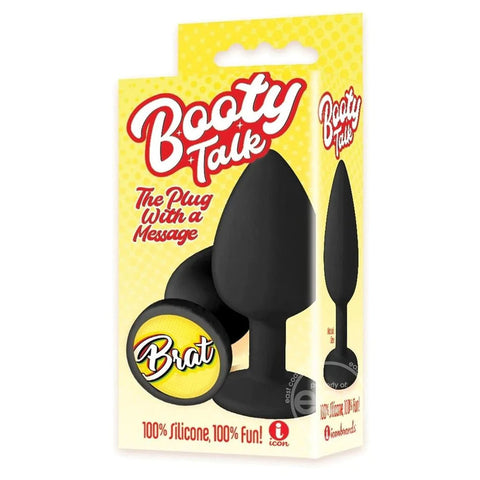 The 9s Booty Talk Brat Silicone Butt Plug Black Butt Plugs