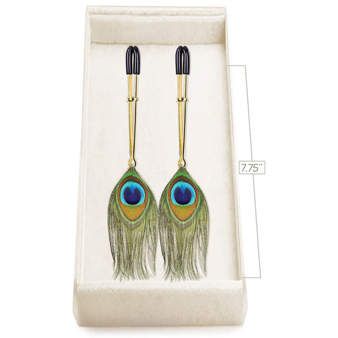Couture Clip Atelier Elysee Nipple Clips Peacock Plume Nipple Clips