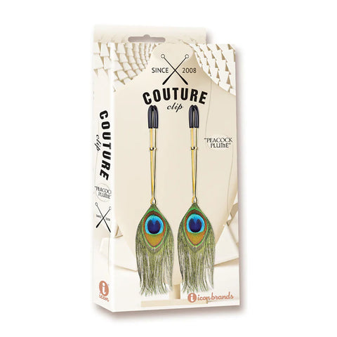 Couture Clip Atelier Elysee Nipple Clips Peacock Plume Gold Nipple Clips